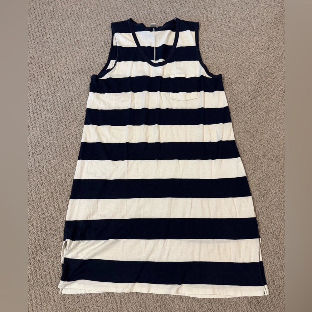 J. Crew Striped Navy & White Striped Dress
